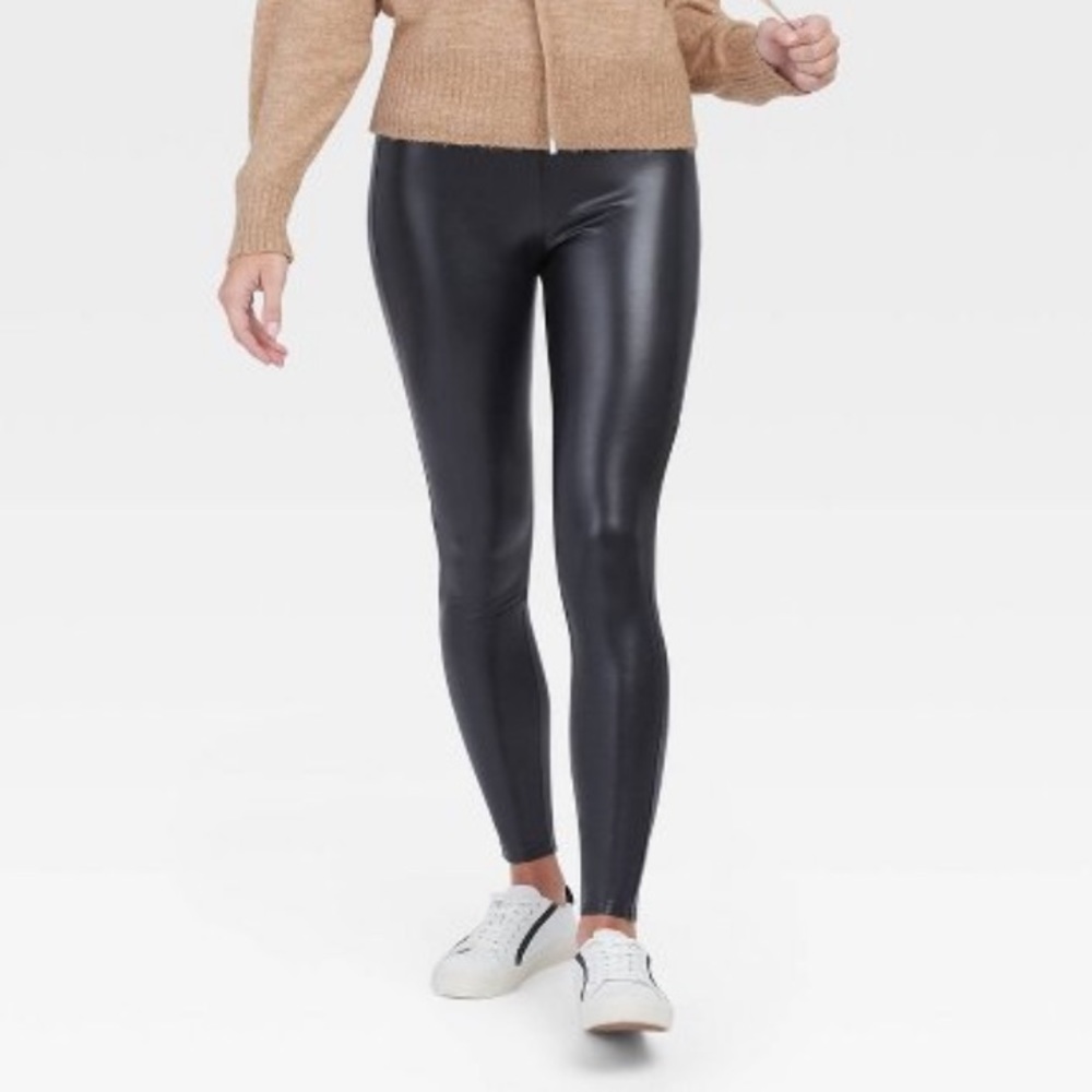ASSETS SPANX Women's All Over Faux Leather Leggings Black  L / XL Various   NWOT